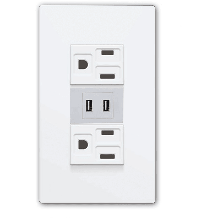 Powerhouse Electric 3 Gang Plate w/ Duplex Universal Outlet w USB & Type C Port - KHM Megatools Corp.