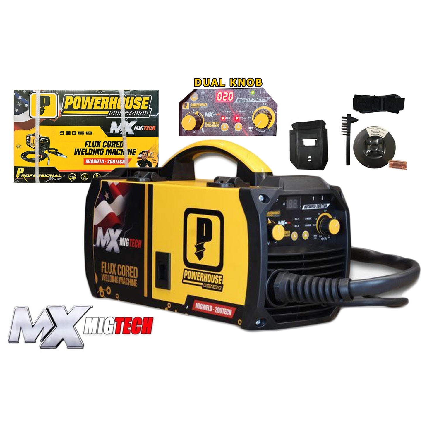 Powerhouse MIGWELD-200TECH MIG DC Inverter Welding Machine 200A (Fluxcored) | Powerhouse by KHM Megatools Corp.