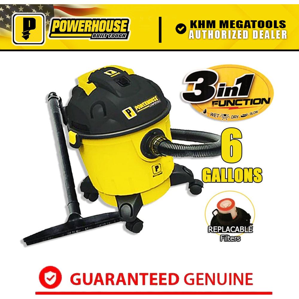 Powerhouse PH08-6 GAL Wet & Dry Vacuum Cleaner | Powerhouse by KHM Megatools Corp.