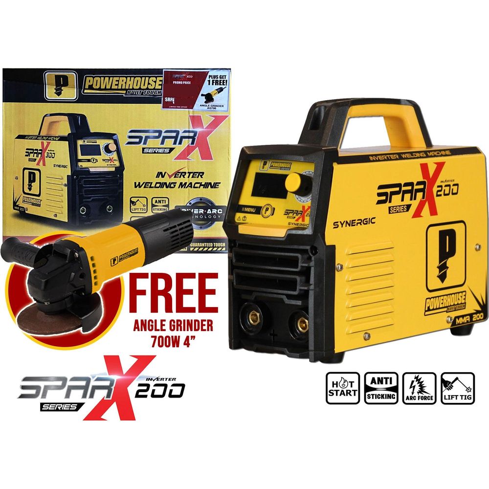 Powerhouse SPARX MMA-200 DC Type Inverter Welding Machine 200A [Synergic] - KHM Megatools Corp.