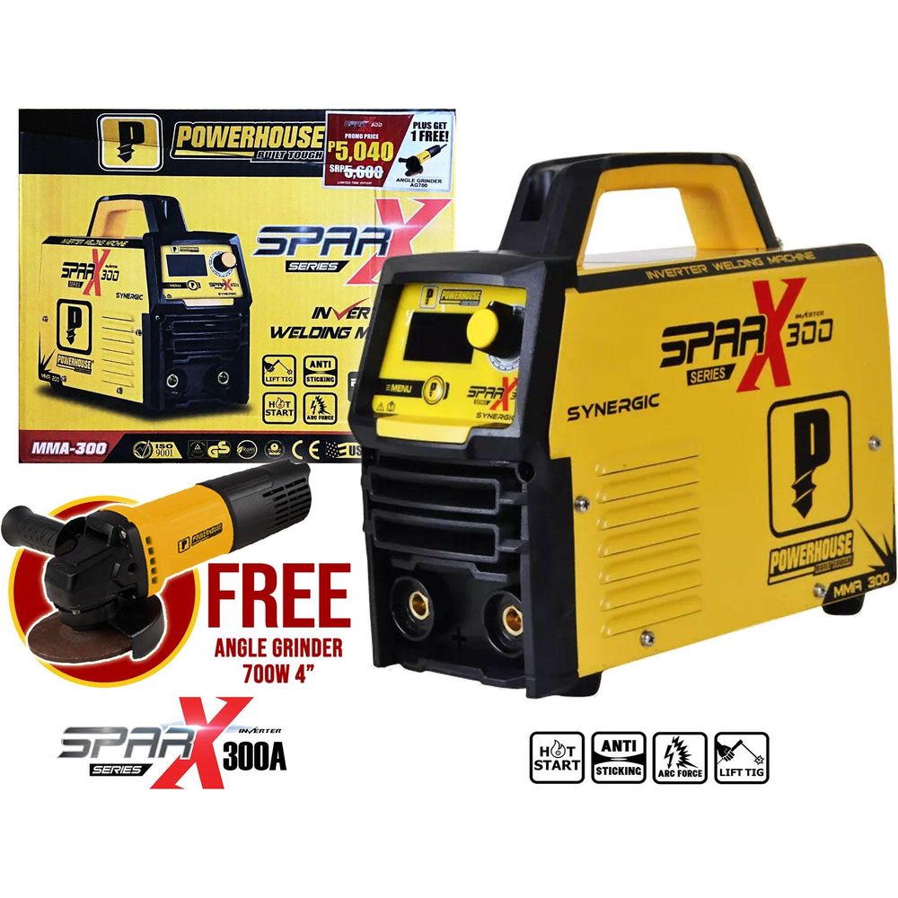 Powerhouse SPARX MMA-300 DC Type Inverter Welding Machine 300A [Synergic] - KHM Megatools Corp.